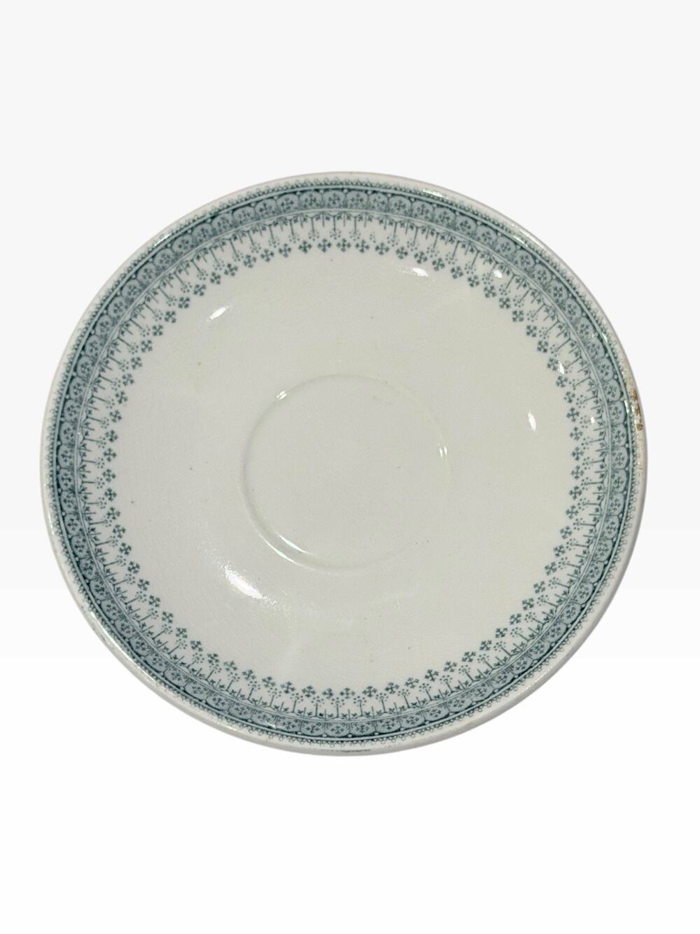 Johnson Bros Valencia Lace Semi-Porcelain Hotel Ware Blue Saucer 6” Antique